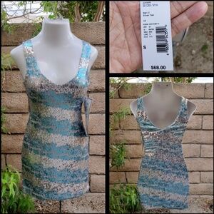 New $68 JUNIORS sleeveless sequins dress SMALL